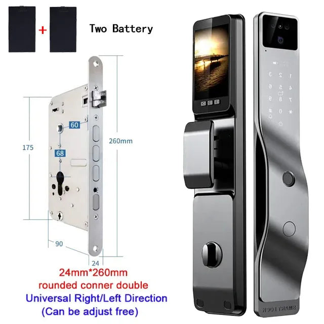 Tuya App Smart Lock Household Anti-theft Door Fingerprint Lock With Camera Password Lock Large Door Lock