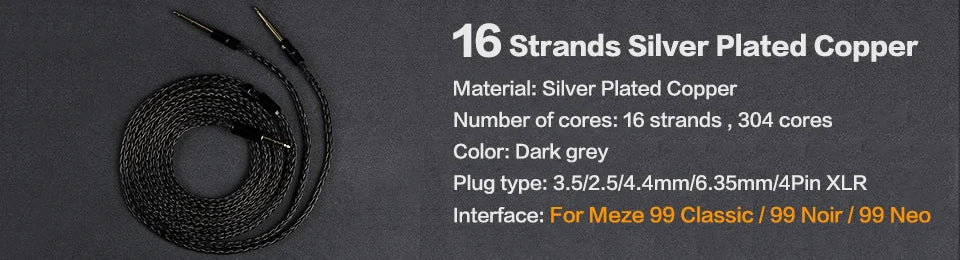 OPENHEART 16 Core Headphone Cable XLR 4.4mm 2.5mm 6.35mm Cable For Sennheiser HD580 HD600 HD650 hd545 hd565 hd535 HD660S HD6XX