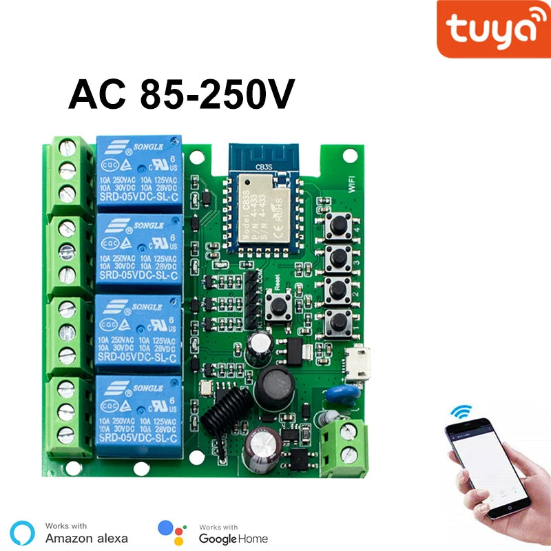 4CH Tuya WiFi Smart Relay Switch Module