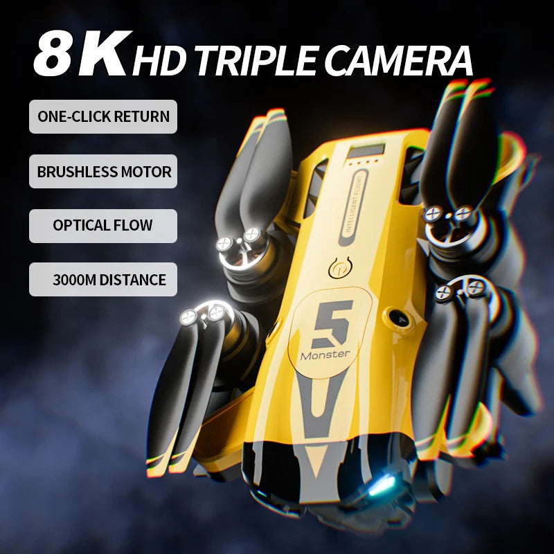 M5 Professional 8K GPS Drone with Triple Camera & Obstacle Avoidance