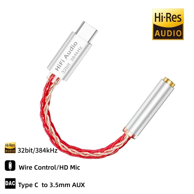 CX31993 HiFi USB DAC Type-C to 3.5mm Audio Adapter
