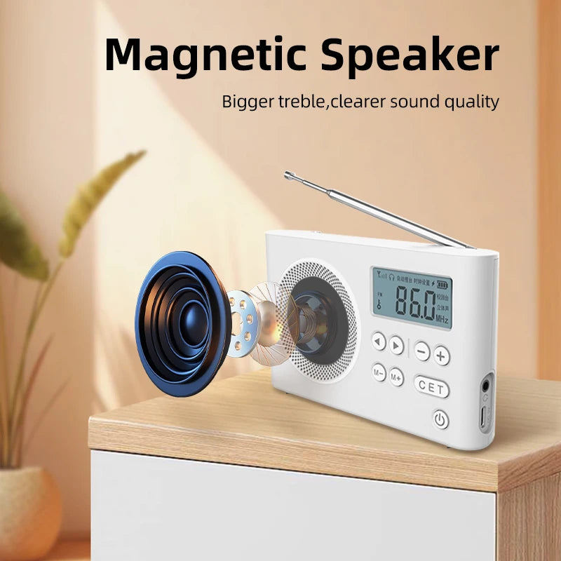 AIBEN C5S Mini Portable Rechargeable FM Radio