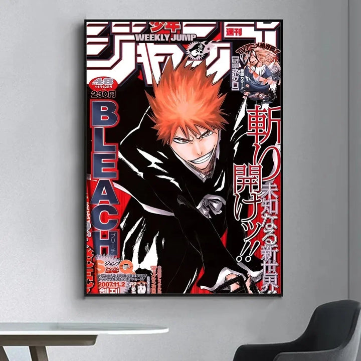Anime Bleach   Poster Fancy Wall Sticker for Living Room Bar Vintage Decorative Painting Middle