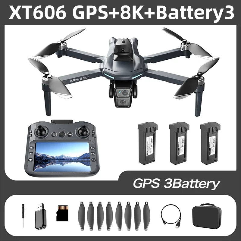 Xiaomi XT606 MAX GPS Drone 4k Professional 8K HD Camera FPV Wish Screen Drone 360° Obstacle Avoidance Quadcopter Toys Dron