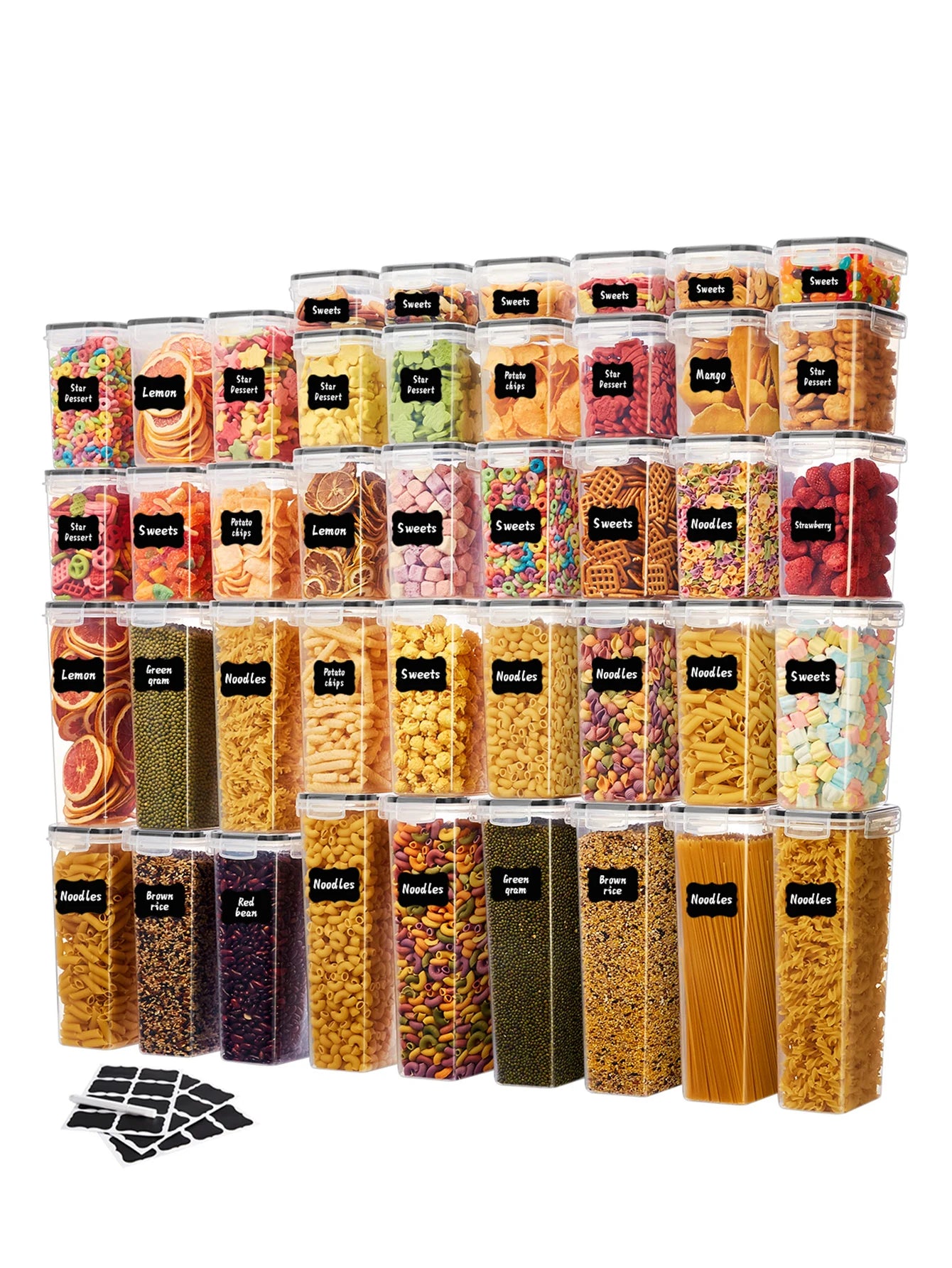 24-Piece Airtight Food Storage Container Set with Lids & Labels