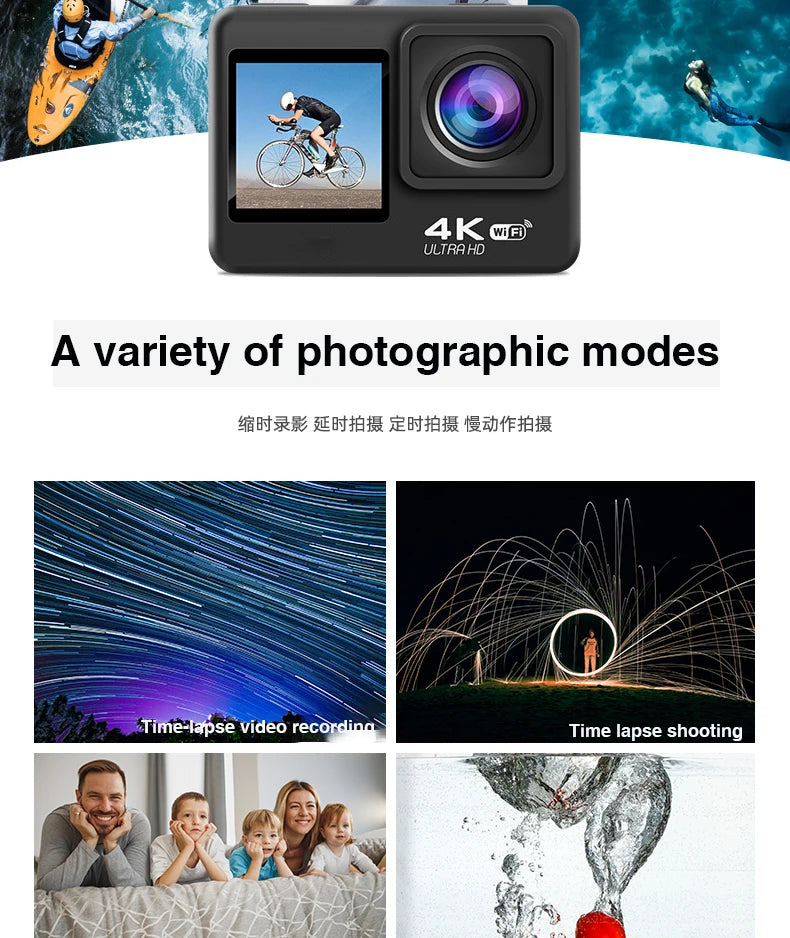 4K Ultra HD Action Camera with WiFi & Waterproof Case