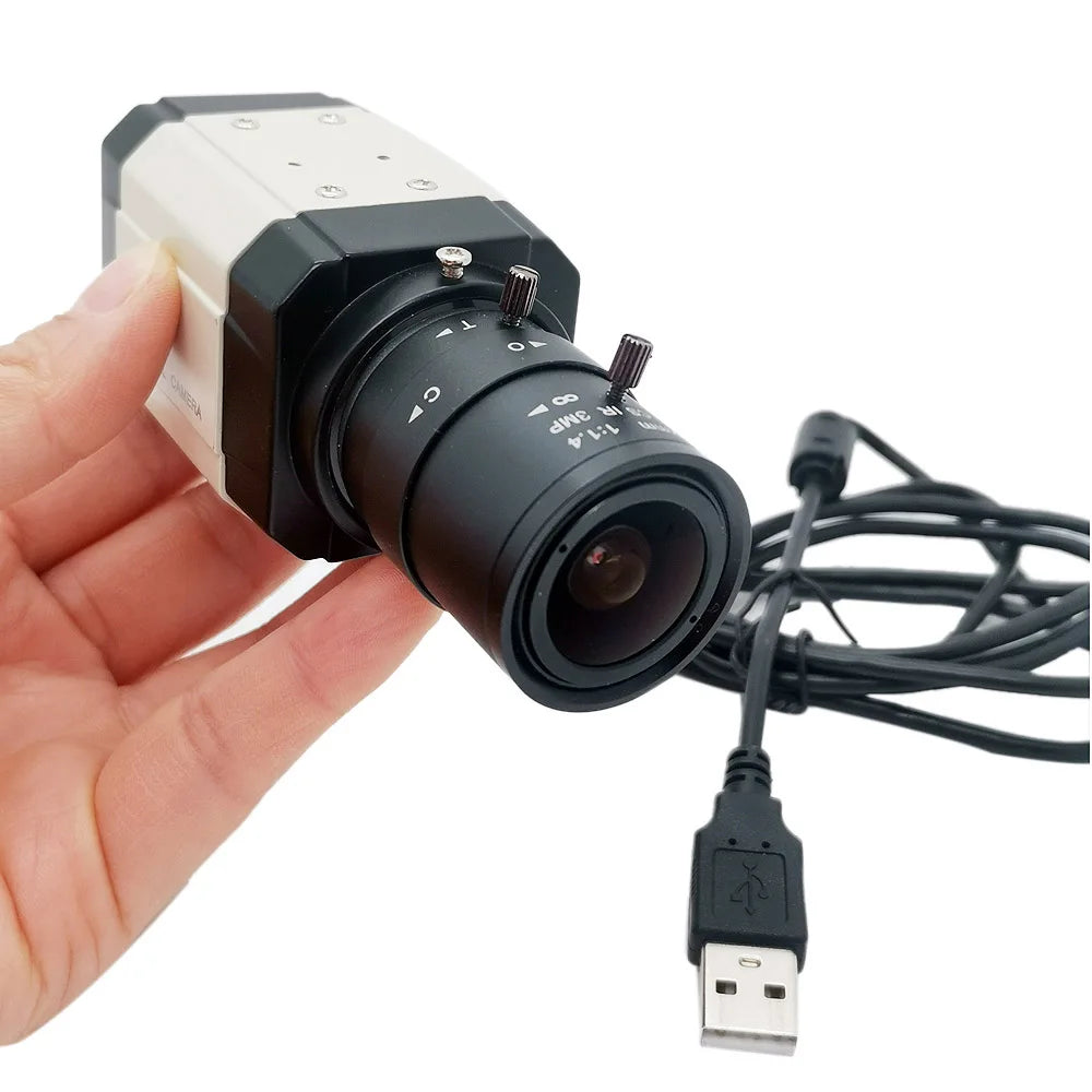 SUFCO 4MP USB WEBCam PC Camera 30fps 2560x1440 MJPG High Speed UVC BOX Camera Varifocal Zoom Lens 2.8-12mm/5-50mm or fix 6mmLens