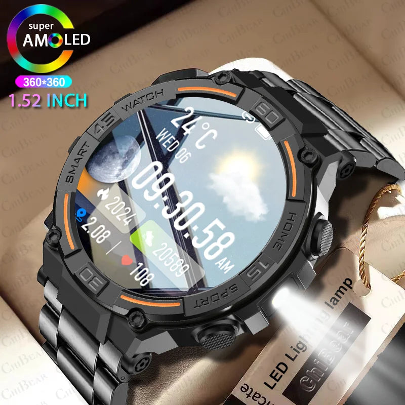 Military Smartwatch with HD Screen & BT Call