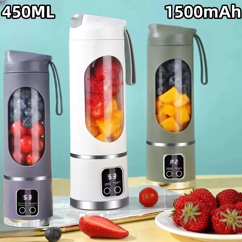 2025 Mini Electric Juicer – 450ML with Digital Display