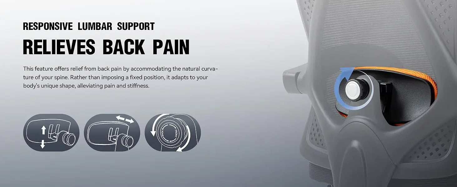 Dowinx Ergonomic Office Chair,Mesh Computer Chair with Pocket Spring Desk Chair with Adjustable Lumbar Support and Headrest