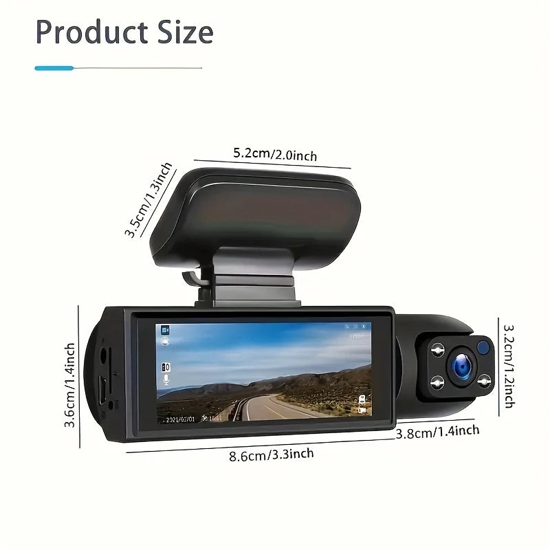 1080P WiFi Dual Dash Cam with Night Vision