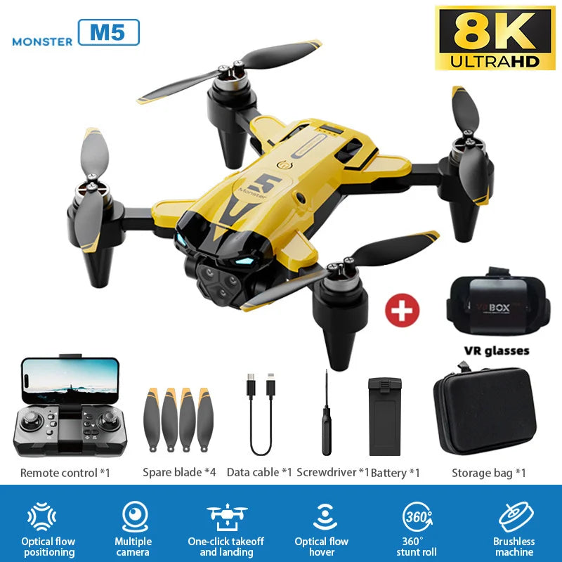 M5 Professional 8K GPS Drone with Triple Camera & Obstacle Avoidance