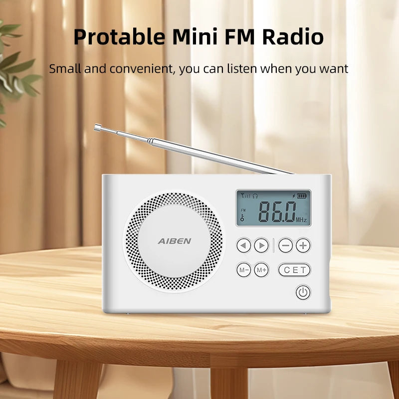 AIBEN C5S Mini Portable Rechargeable FM Radio