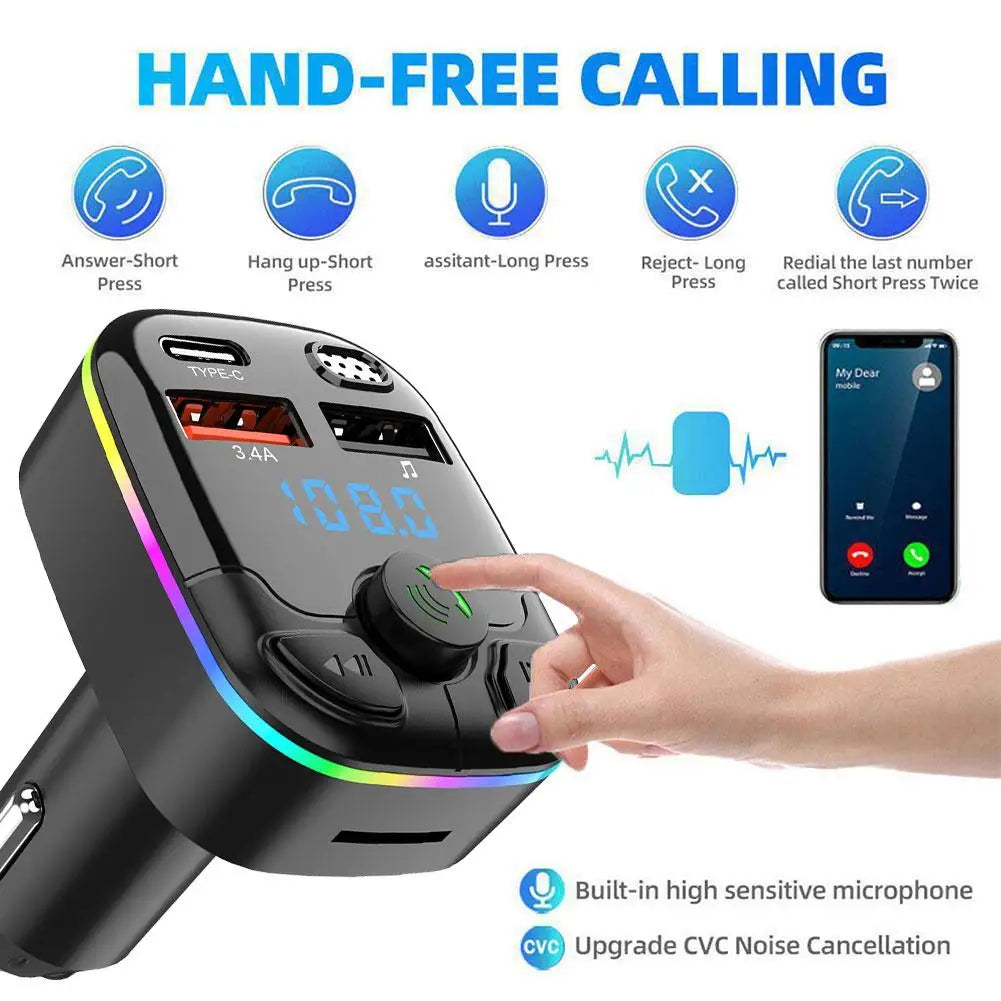 Bluetooth 5.0 Car FM Transmitter MP3 Player