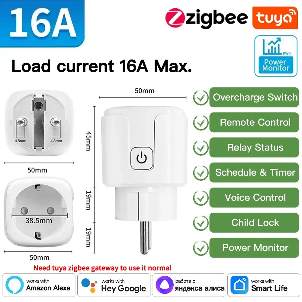 TNCE Tuya WiFi/Zigbee EU Smart Plug 16A/20A
