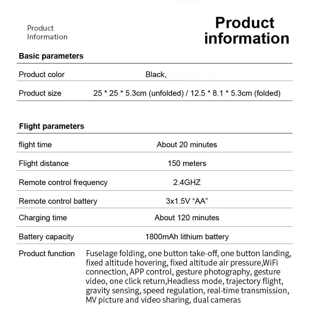 E99Pro 4K Foldable RC Drone with Dual Camera