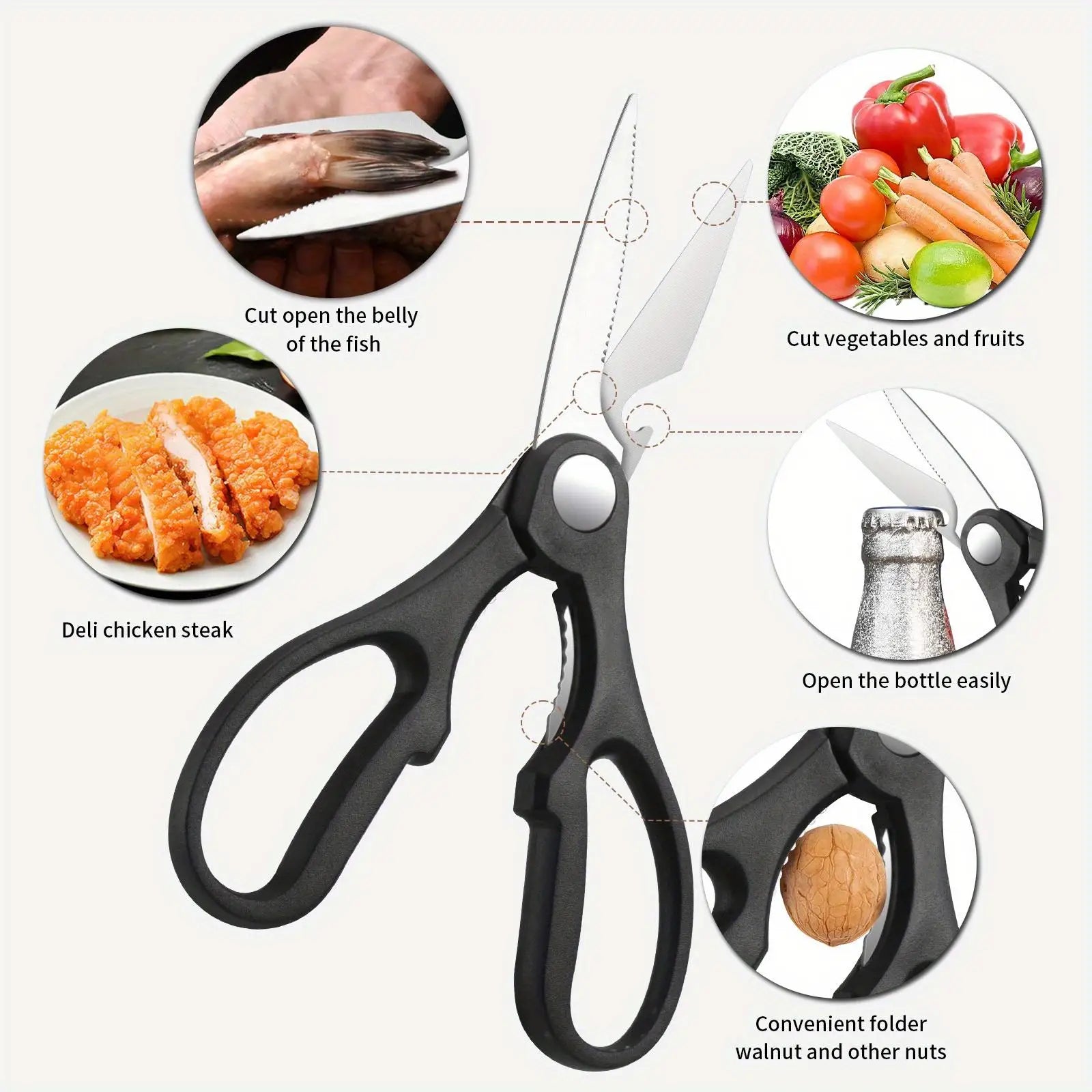 7pcs All-Steel Hollow Handle Kitchen Knife Set-Includes Cleaver,Slicer, Chef's Knife,and Fruit Knife.Round knife holder Home Use