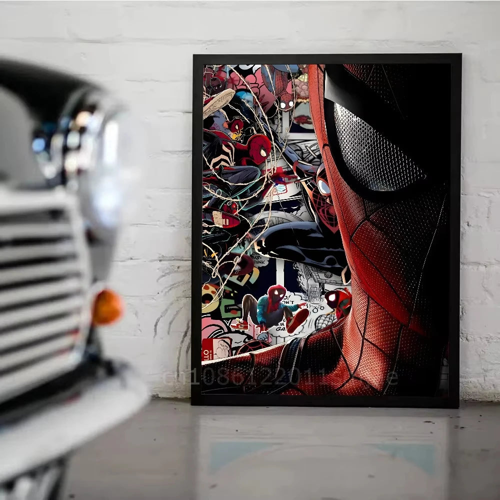 Cool S-Spider M-Man Poster Stickers art wall Murals decor Game Room Decor Gifts Kawaii HD painting Cat Cars