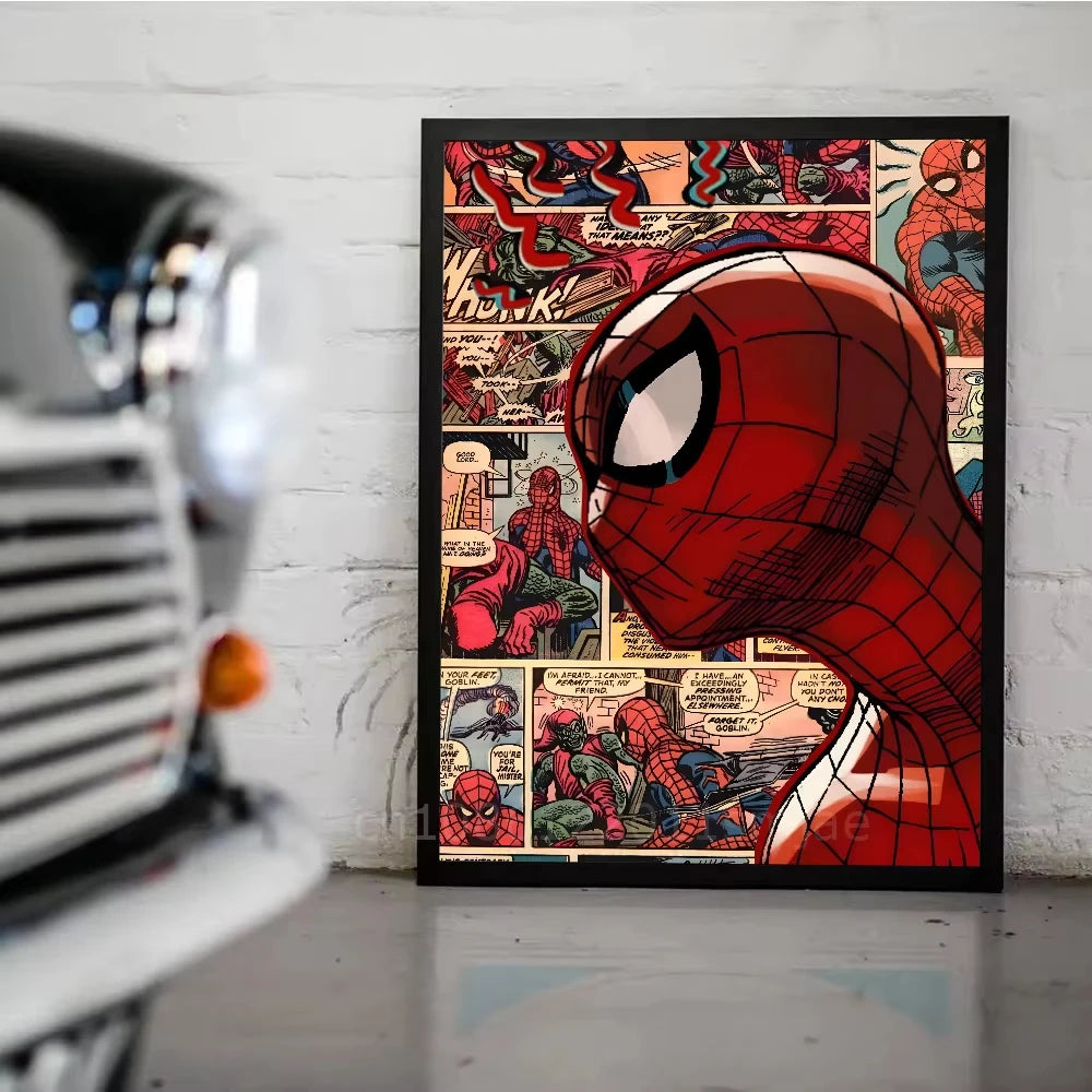Cool S-Spider M-Man Poster Stickers art wall Murals decor Game Room Decor Gifts Kawaii HD painting Cat Cars