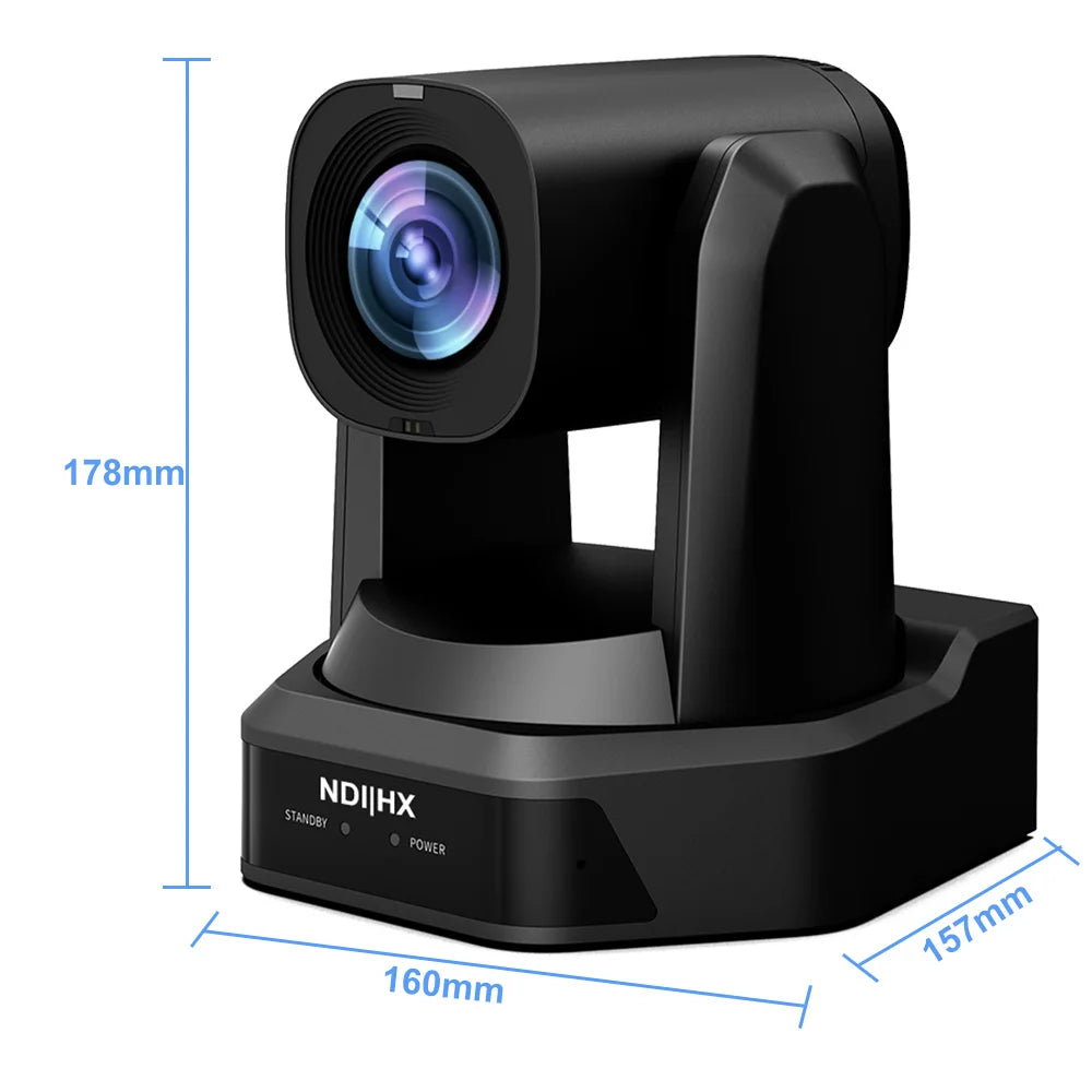 Runpu 1080P/60fps NDI Conference PTZ Video Camera 12/20/30x Zoom Ai Auto Tracking PTZ SDI Camera HDMI USB Outputs Support POE