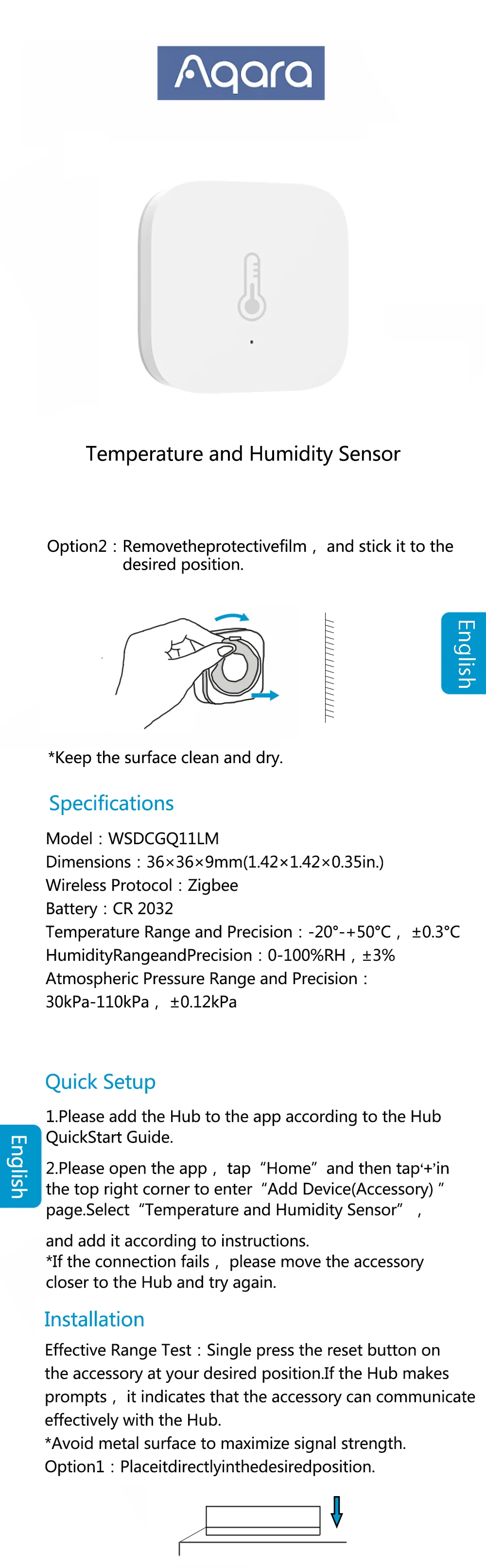 Aqara Zigbee Temperature & Humidity Sensor