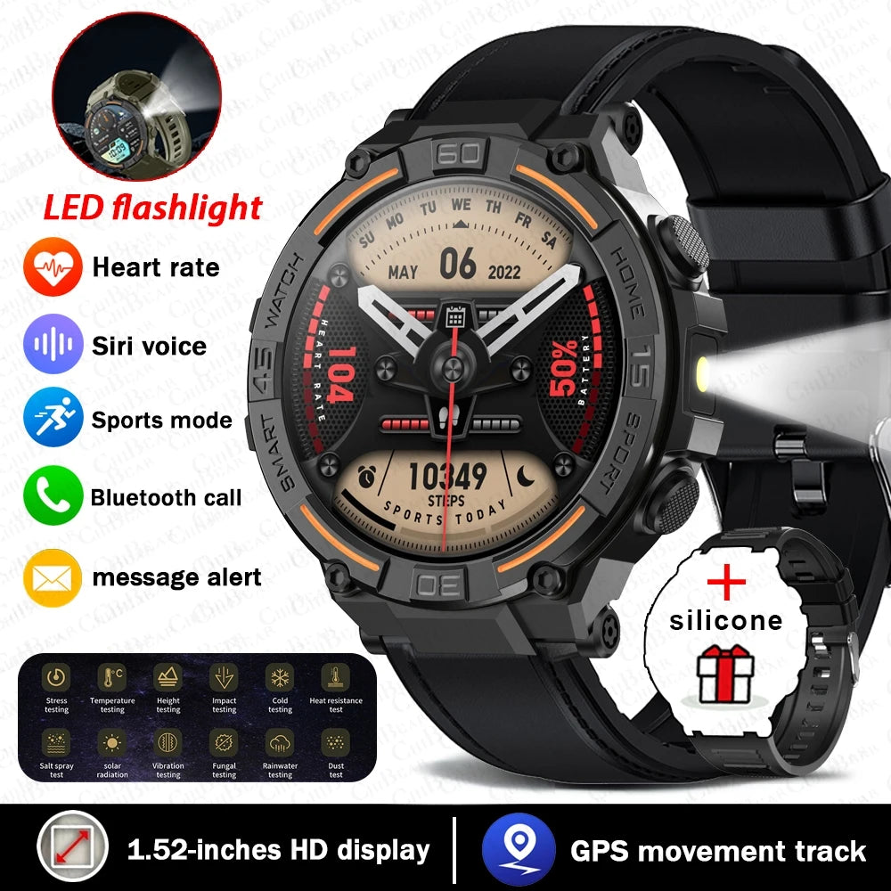 Military Smartwatch with HD Screen & BT Call