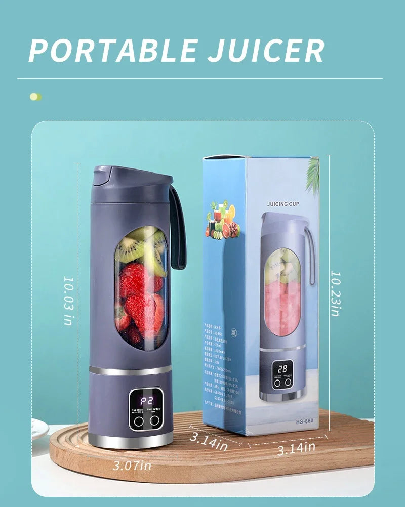 2025 Mini Electric Juicer – 450ML with Digital Display