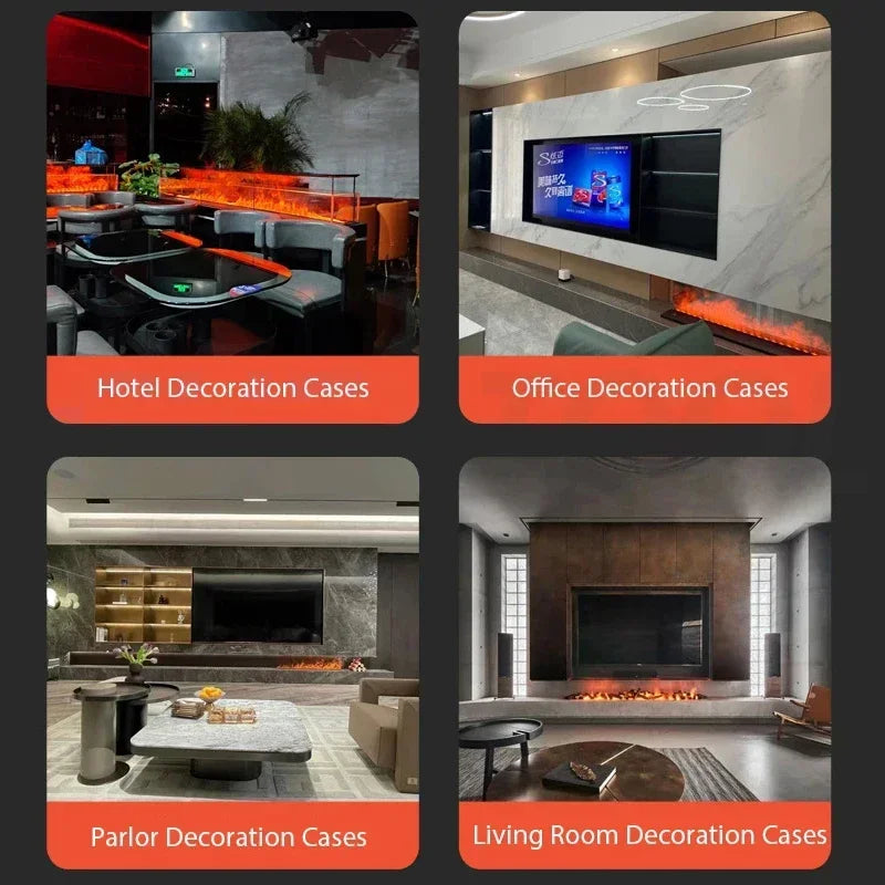 3D Steam Electric Fireplace with App Control Smart LED Flame Water Vapor Humidifier for Bedroom Living Room TV Decor