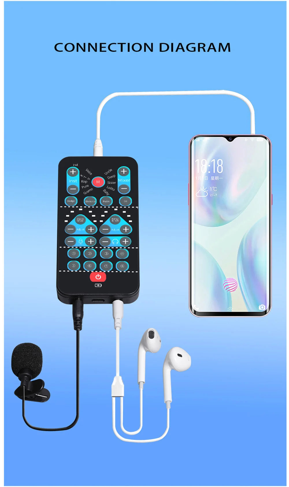 M10 Portable Voice Changer with Karaoke Function