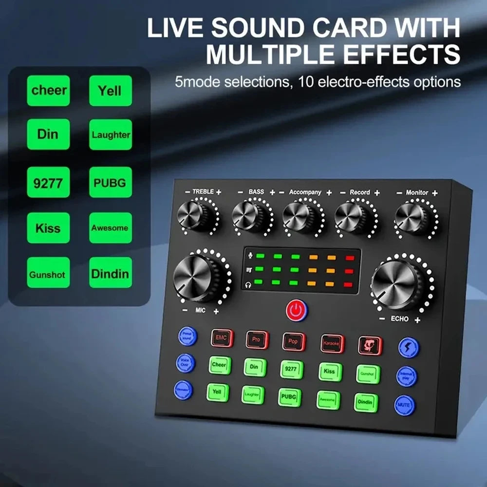 V8S Live Sound Card & Microphone Podcast Bundle