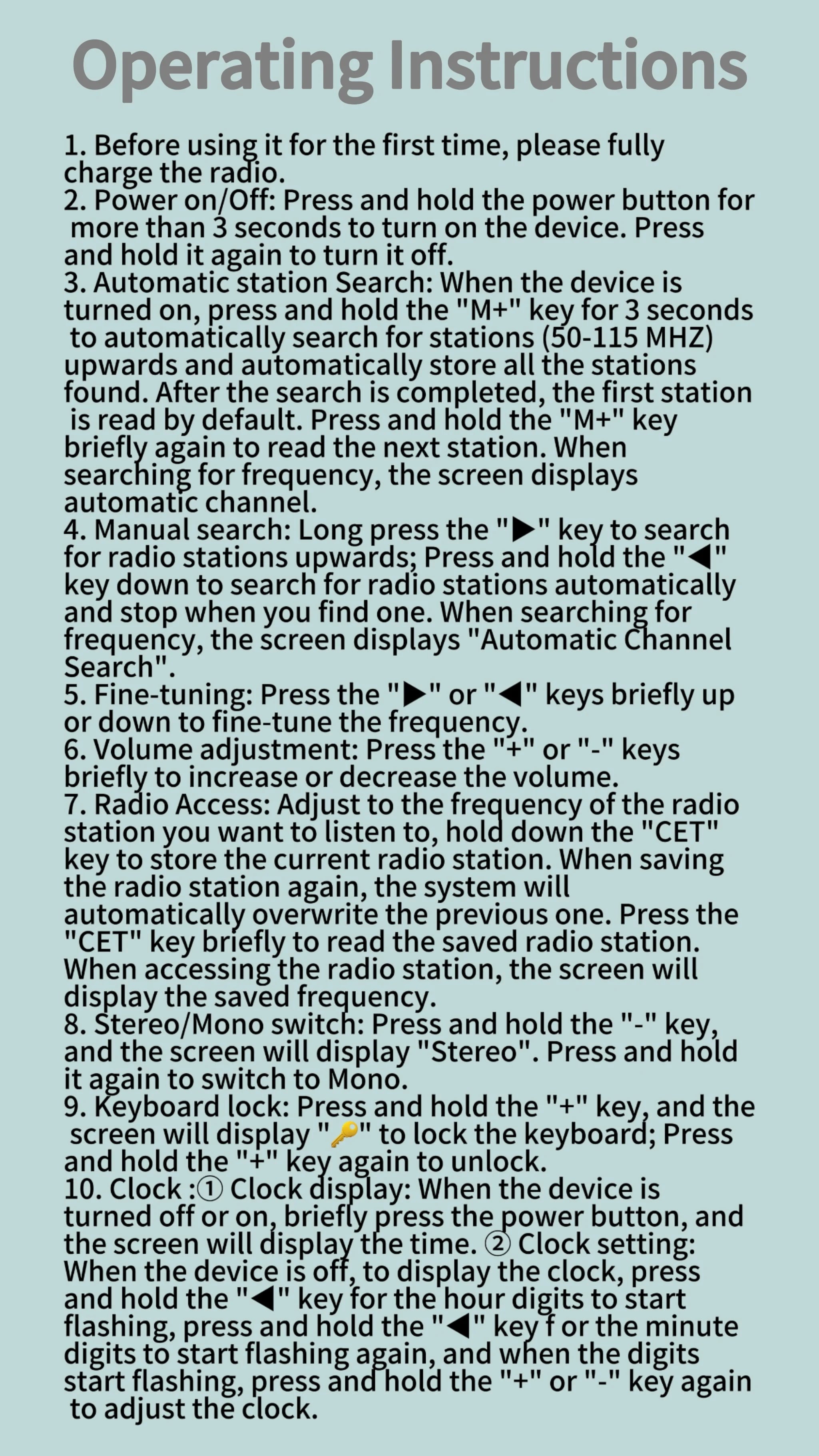 AIBEN C5S Mini Portable Rechargeable FM Radio
