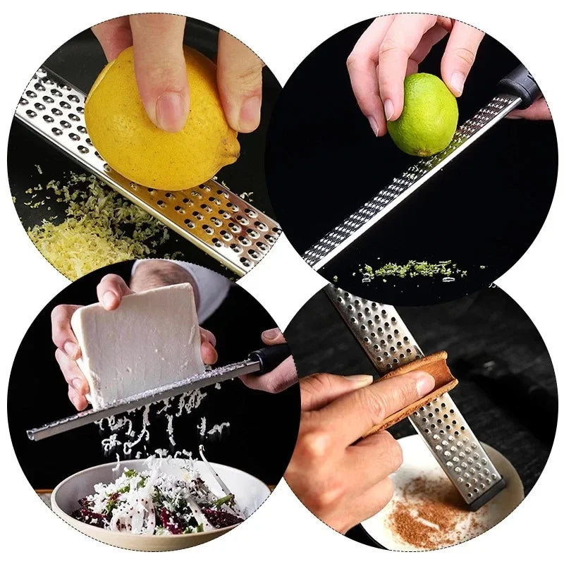 Stainless Steel Manual Grater for Cheese Lemon Vegetable Potato with Non Slip Handle Sharp Kitchen Tool