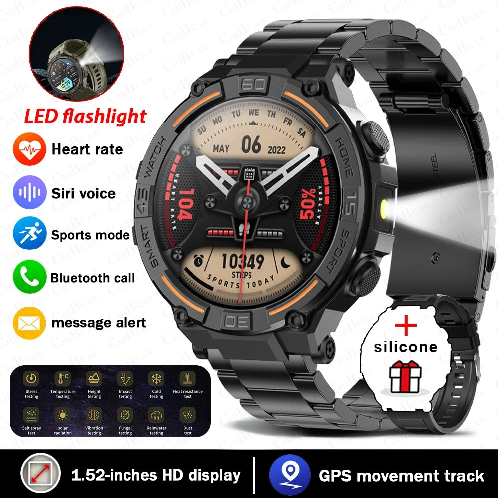 Military Smartwatch with HD Screen & BT Call