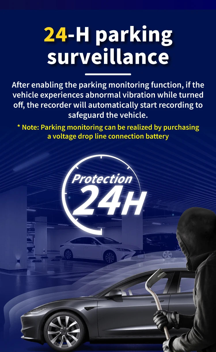 Car Dvr HD 1080P Dash Cam 3Lens Front Inside Rear Wide Angle Loop Recording Night Vision G-sensor Camera Vehicle Accessories