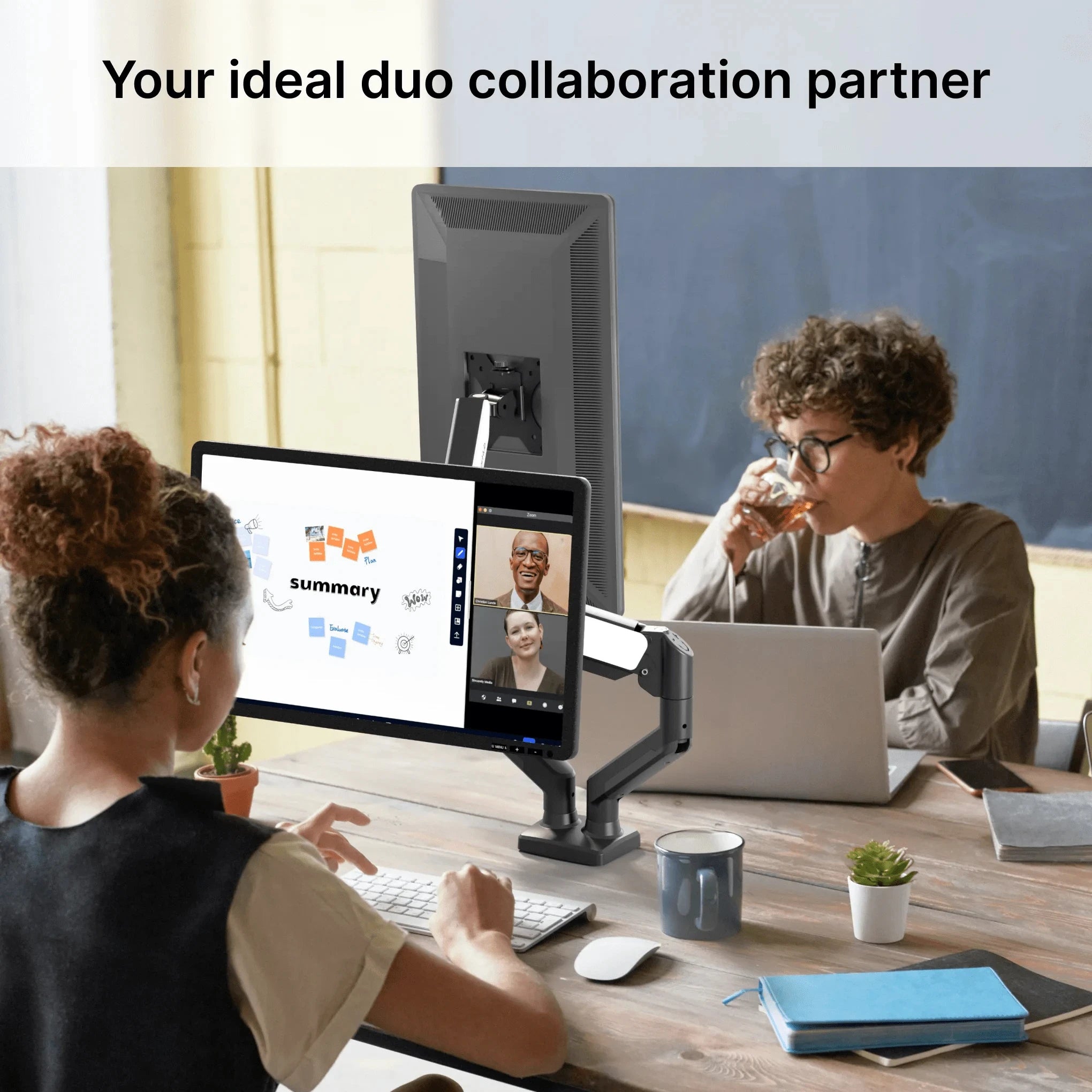 Nearhub 13-32 Inch Dual Arm Monitor Stand Desk Computer With C-Clamp & Grommet Mount,Effortless Installation Dual Monitor Mount