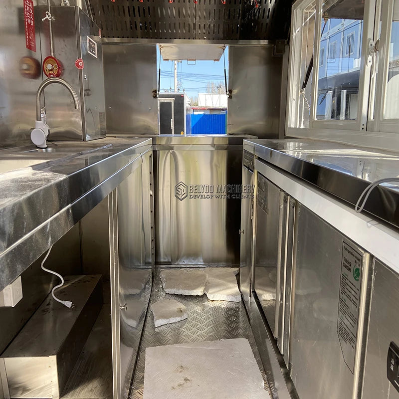 2024 9.8ft Street Food Truck Mobile Hot Dog Stand Food Truck With Full Kitchen Juice Vending Trailer Ice Cream Cart