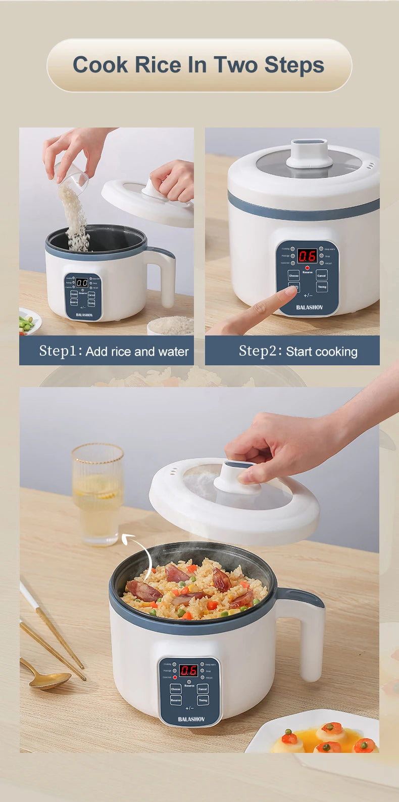 Mini Electric Rice Cooker & Multifunction Hotpot
