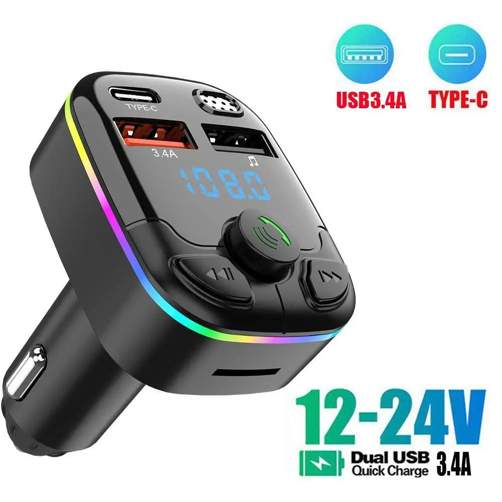 Bluetooth 5.0 Car FM Transmitter MP3 Player