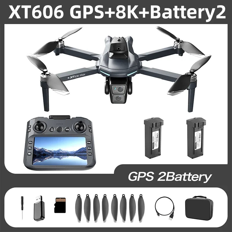 Xiaomi XT606 MAX GPS Drone 4k Professional 8K HD Camera FPV Wish Screen Drone 360° Obstacle Avoidance Quadcopter Toys Dron