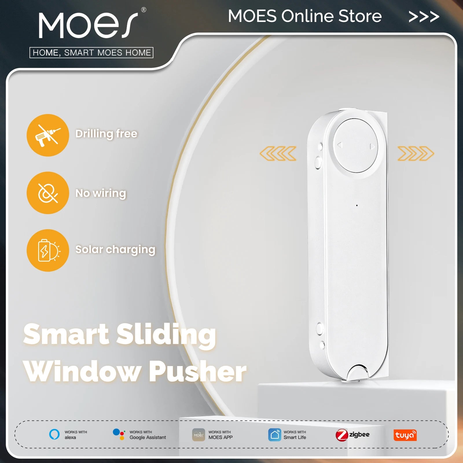 MOES Tuya ZigBee Smart Window Opener with Solar Charging