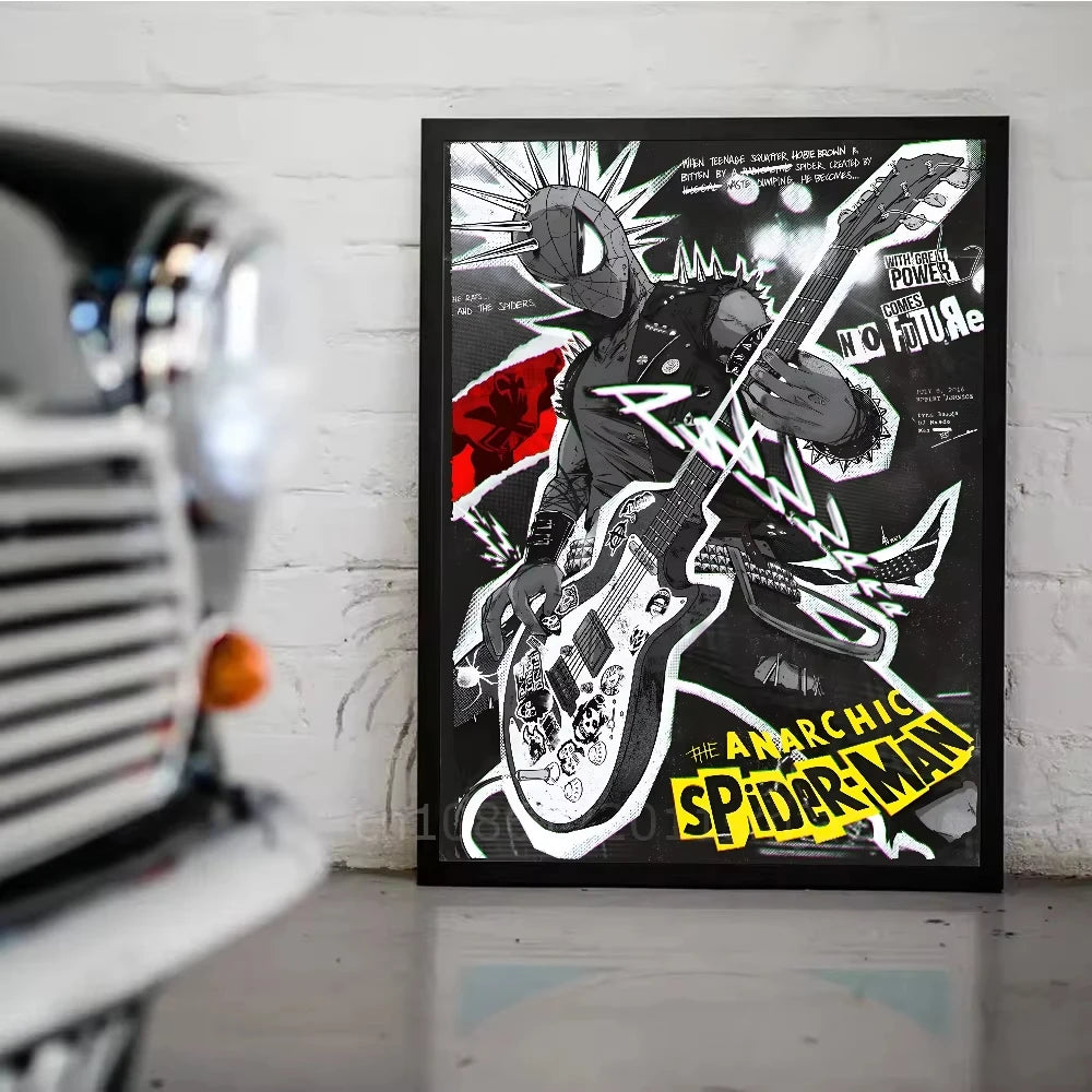 Cool S-Spider M-Man Poster Stickers art wall Murals decor Game Room Decor Gifts Kawaii HD painting Cat Cars