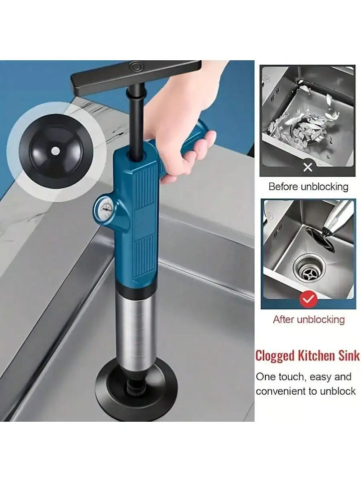 High-Pressure Air Toilet Plunger Set-No Batteries Required, Ideal for Clogged Pipes in Kitchen Sink&Bathroom.