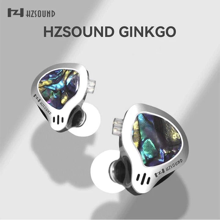 Hzsound Ginkgo In-Ear Earphones 10mm 1DD+1PZT HIFI IEM with 3 Switchable Tuning Nozzles Detachable Cable Earbuds