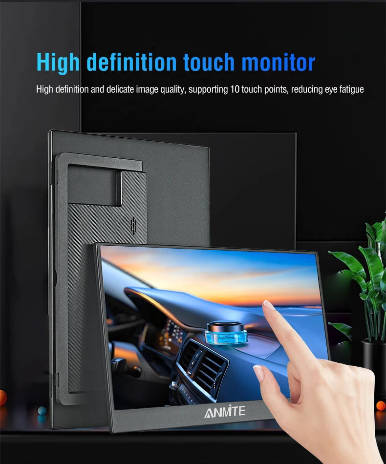 Anmite 14-Inch Portable Touch Screen Monitor – 100% sRGB Gaming Display  Product Description (Bullet Points):