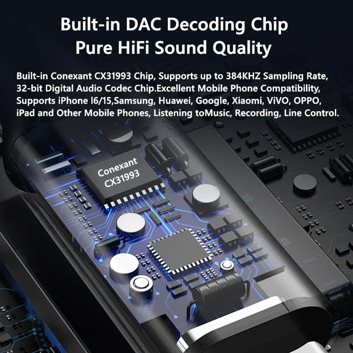 CX31993 HiFi USB DAC Type-C to 3.5mm Audio Adapter