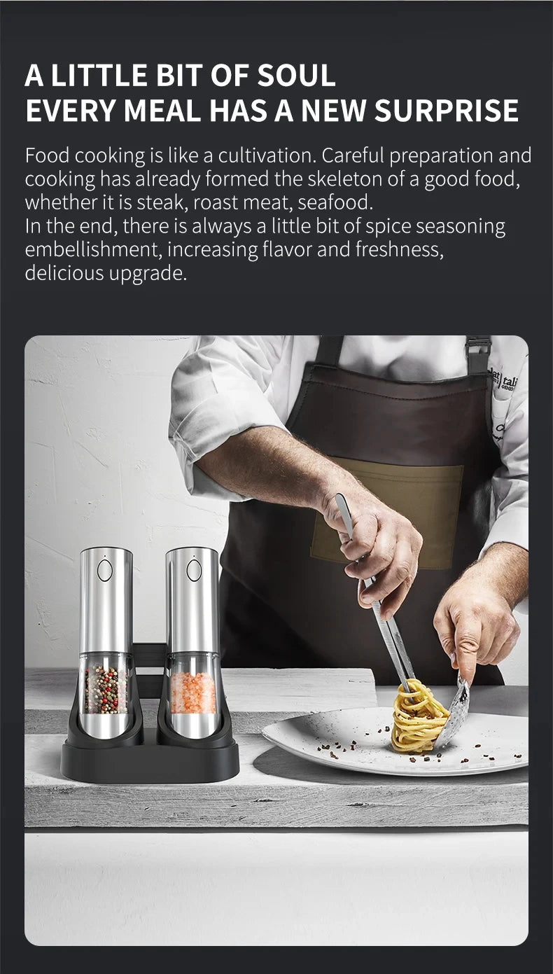 Electric Rechargeable Salt And Pepper Grinder