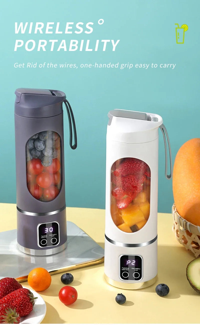 2025 Mini Electric Juicer – 450ML with Digital Display