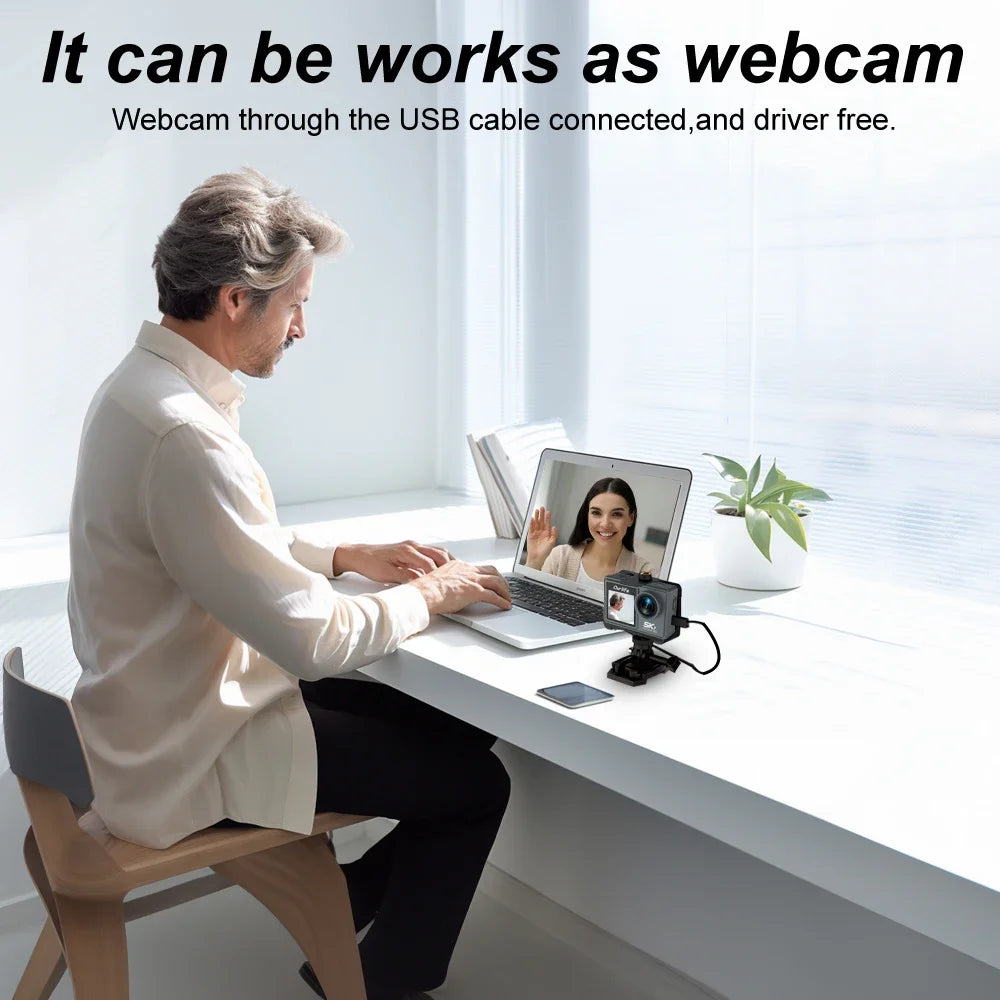 M40TR 5K Action Camera with Touch Screen & Zoom