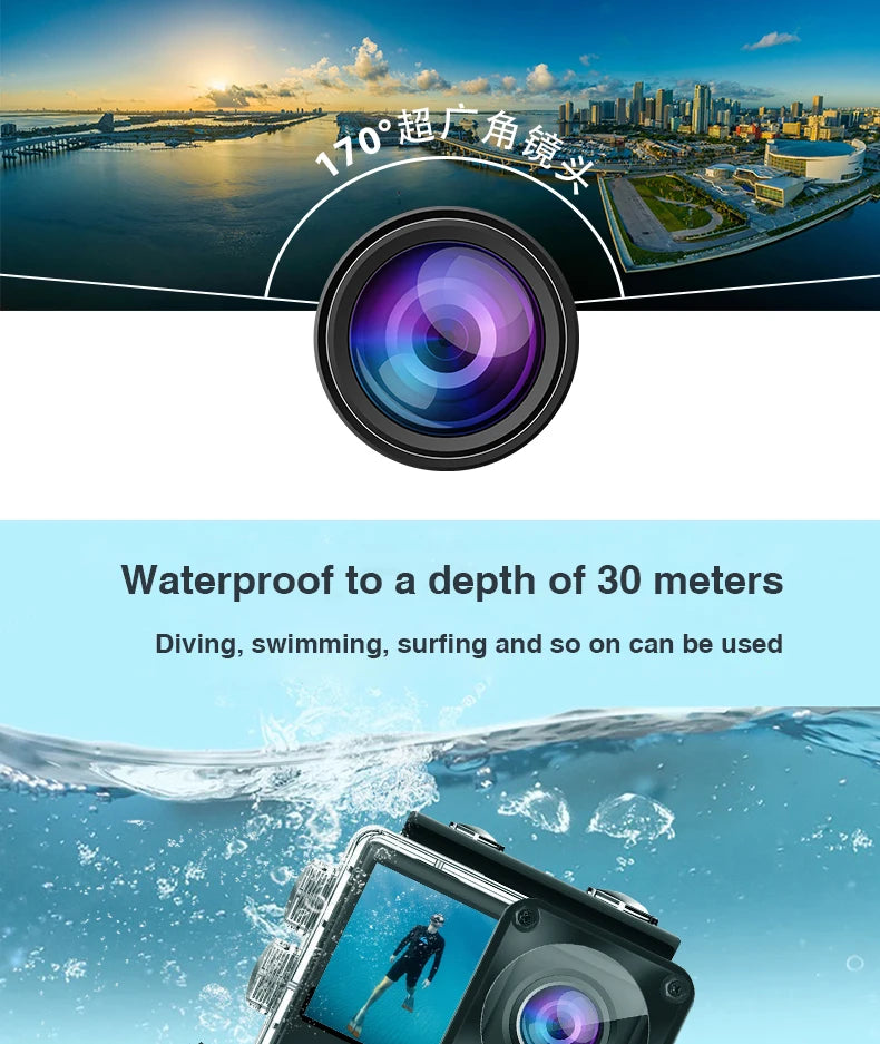 4K Ultra HD Action Camera with WiFi & Waterproof Case