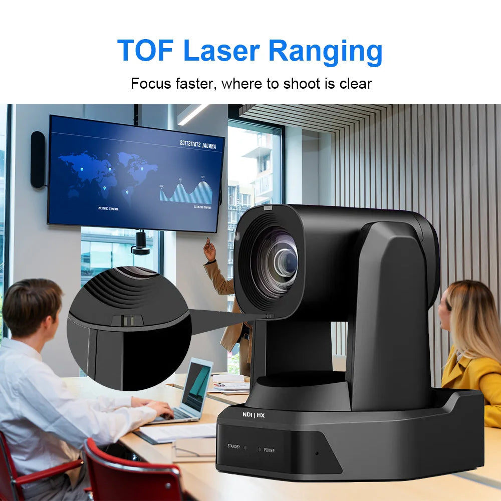 Runpu 1080P/60fps NDI Conference PTZ Video Camera 12/20/30x Zoom Ai Auto Tracking PTZ SDI Camera HDMI USB Outputs Support POE